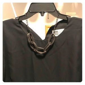 Gunmetal Gray Linked statement necklace